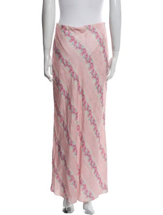 LoveShackFancy Floral Print Midi Length Skirt