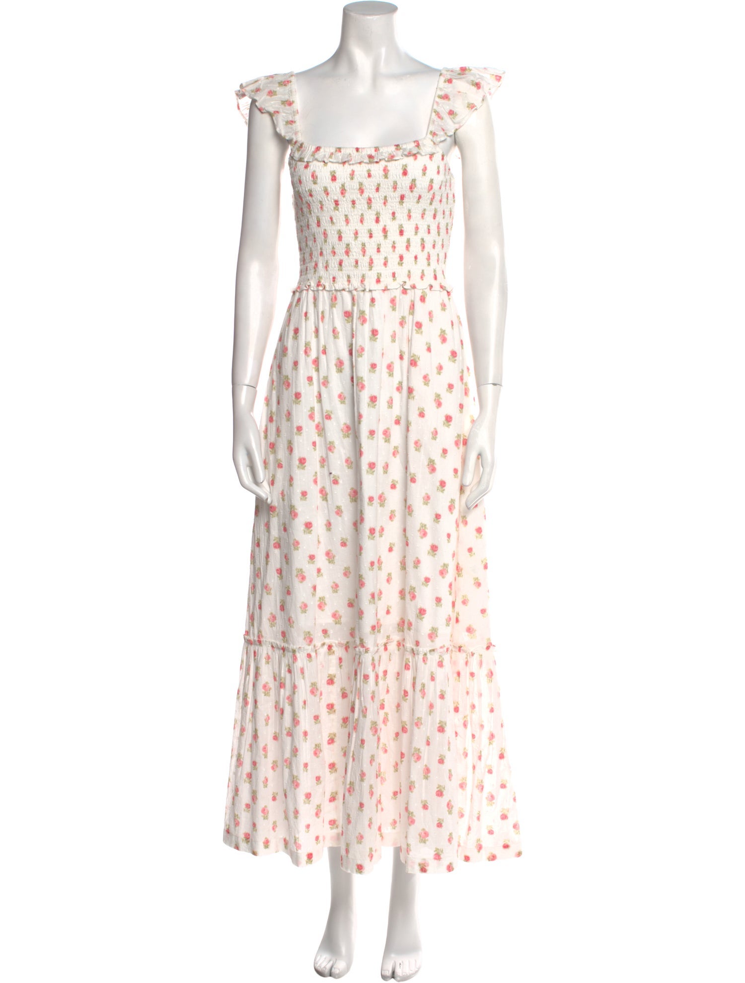 LoveShackFancy Floral Print Long Dress