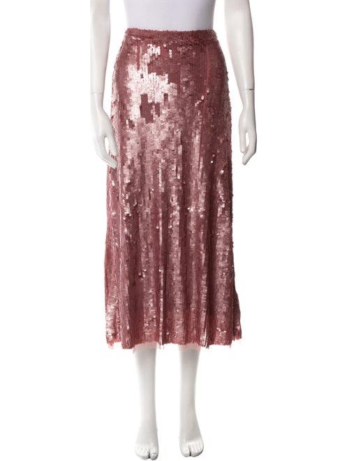 LoveShackFancy Sequin Embellishments Midi Length Skirt