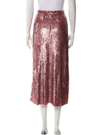 LoveShackFancy Sequin Embellishments Midi Length Skirt