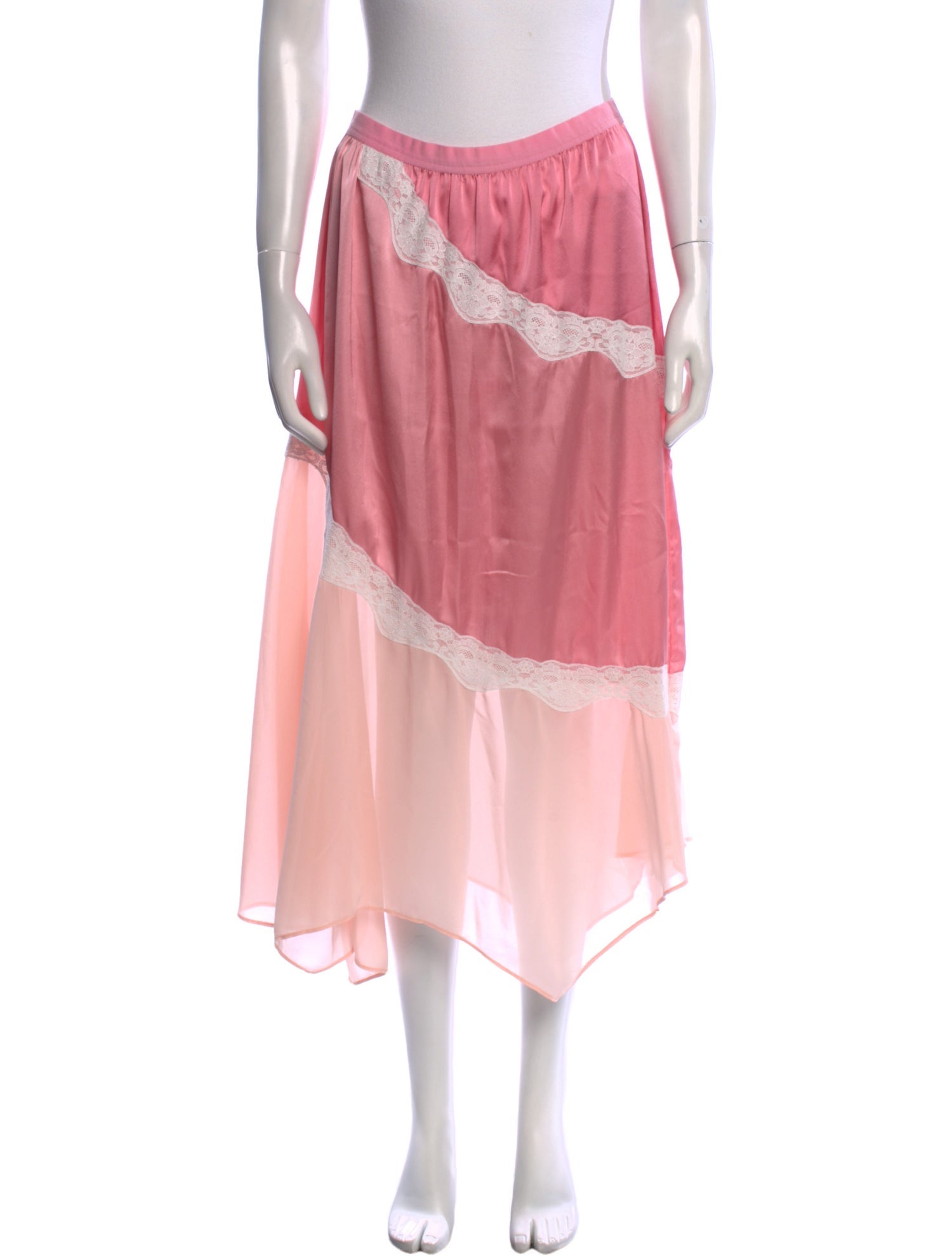 LoveShackFancy Colorblock Pattern Midi Length Skirt