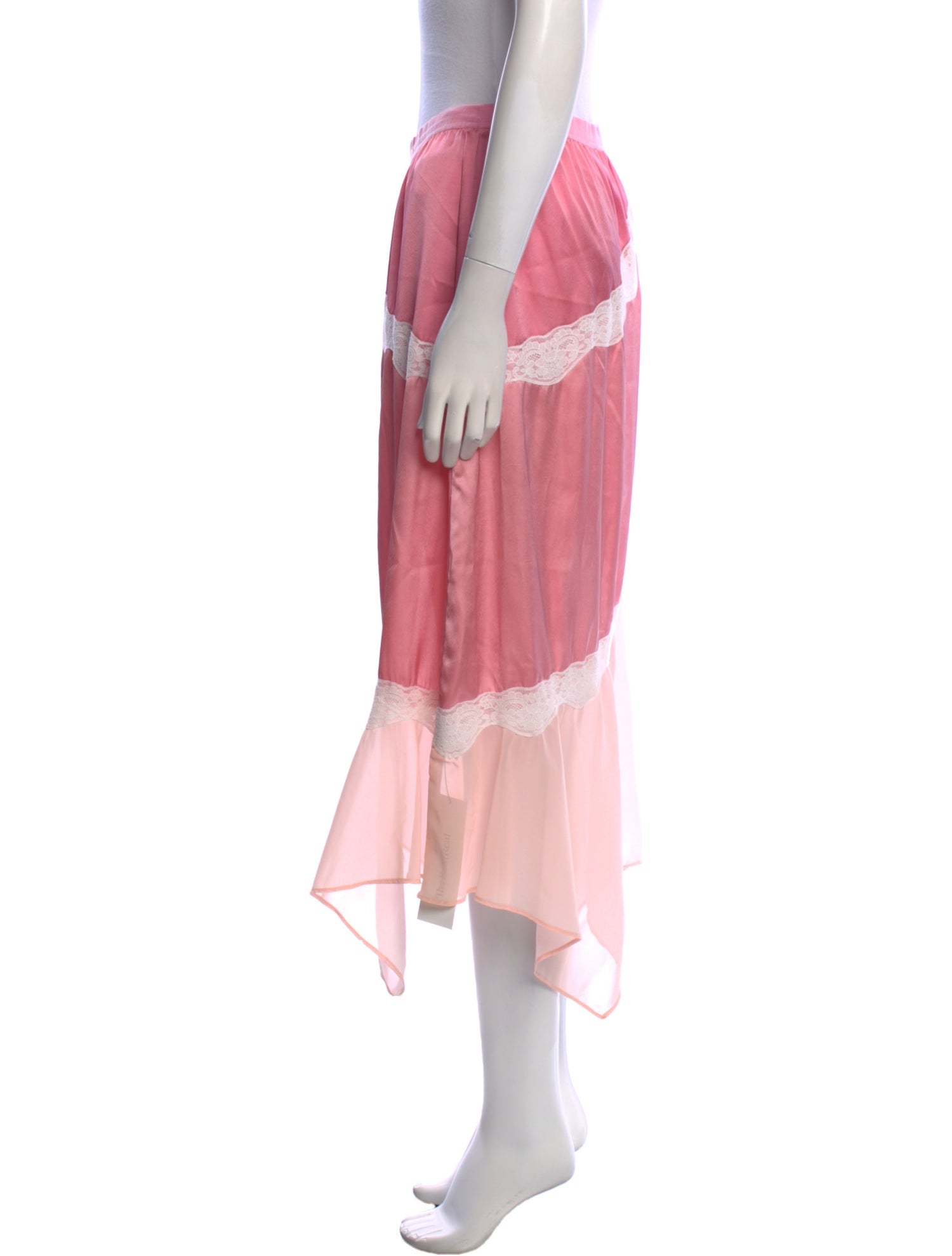 LoveShackFancy Colorblock Pattern Midi Length Skirt