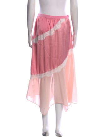 LoveShackFancy Colorblock Pattern Midi Length Skirt