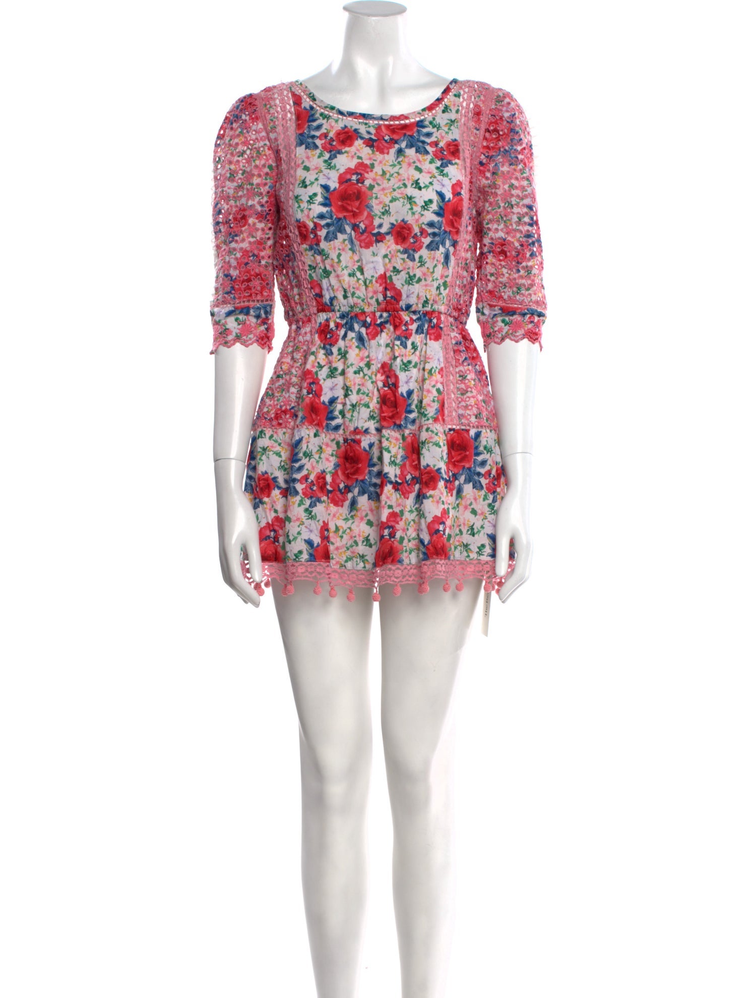 LoveShackFancy Floral Print Mini Dress