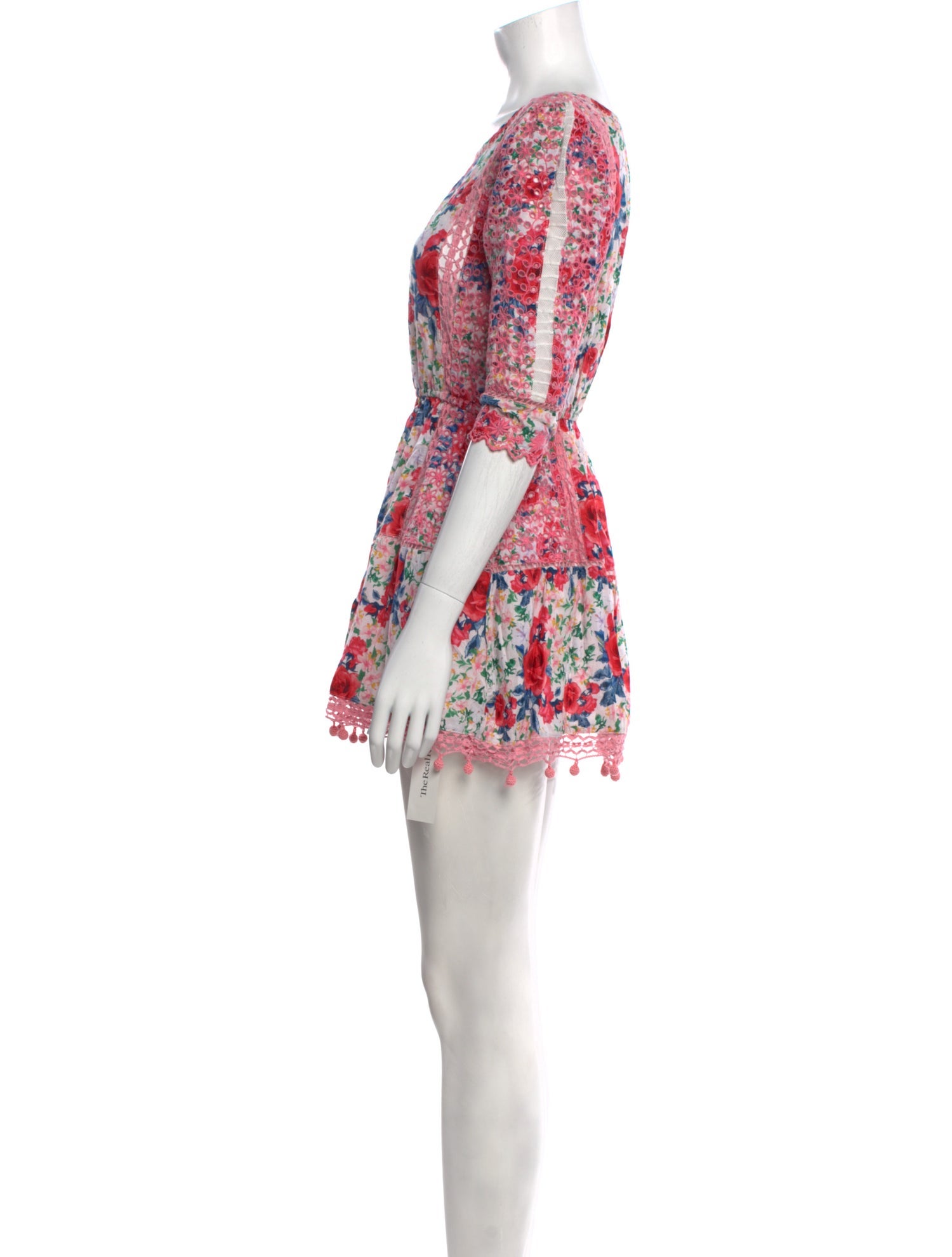 LoveShackFancy Floral Print Mini Dress