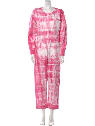 LoveShackFancy Tie-Dye Print Scoop Neck Jumpsuit