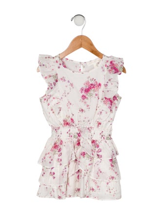 LoveShackFancy Short Sleeve Floral Dress