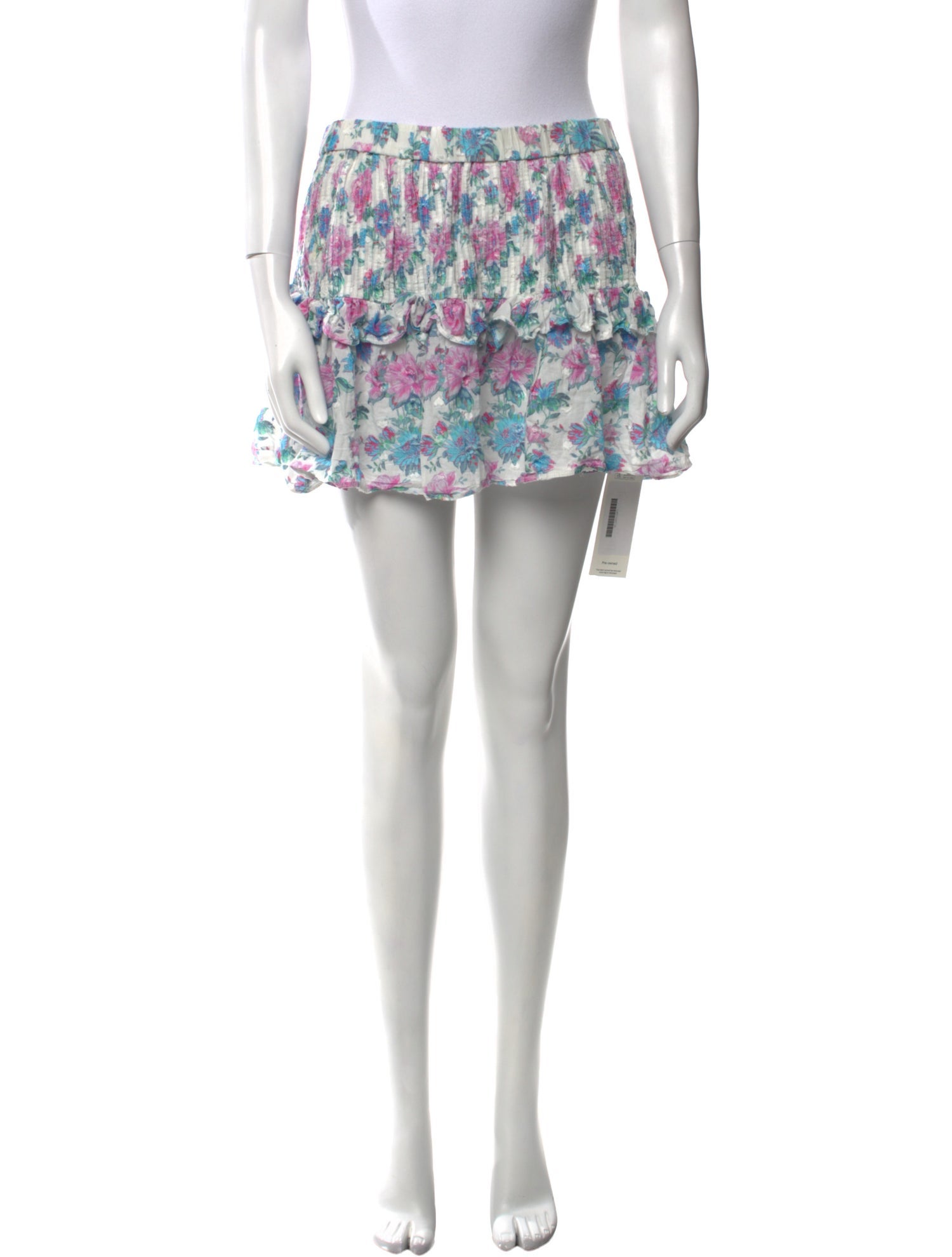 LoveShackFancy Floral Print Mini Skirt