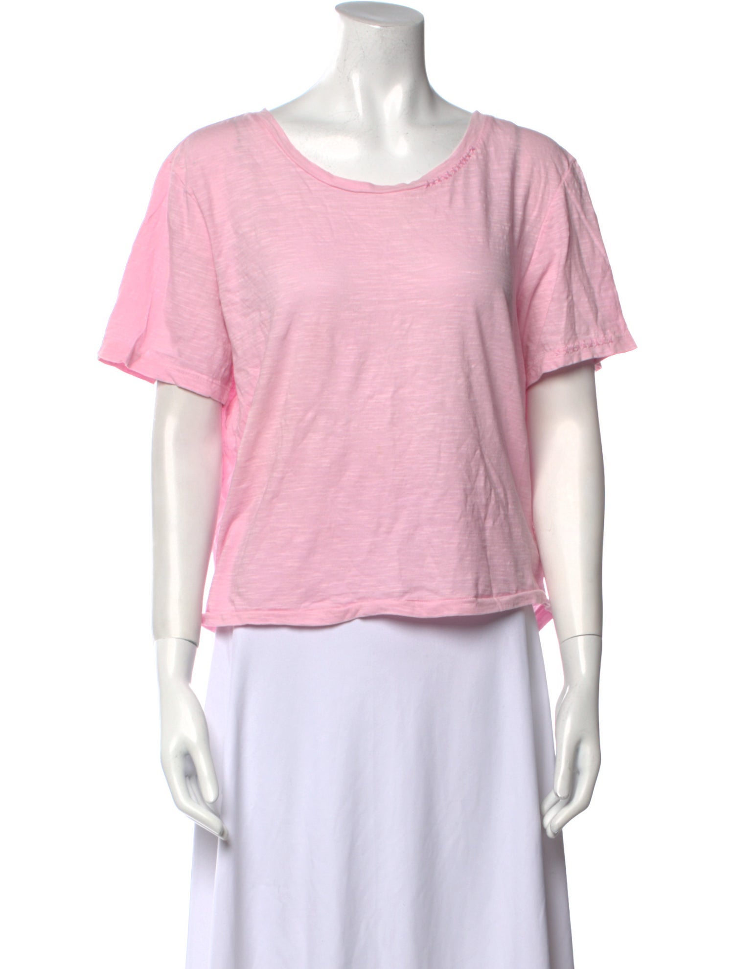 LoveShackFancy Scoop Neck Short Sleeve T-Shirt