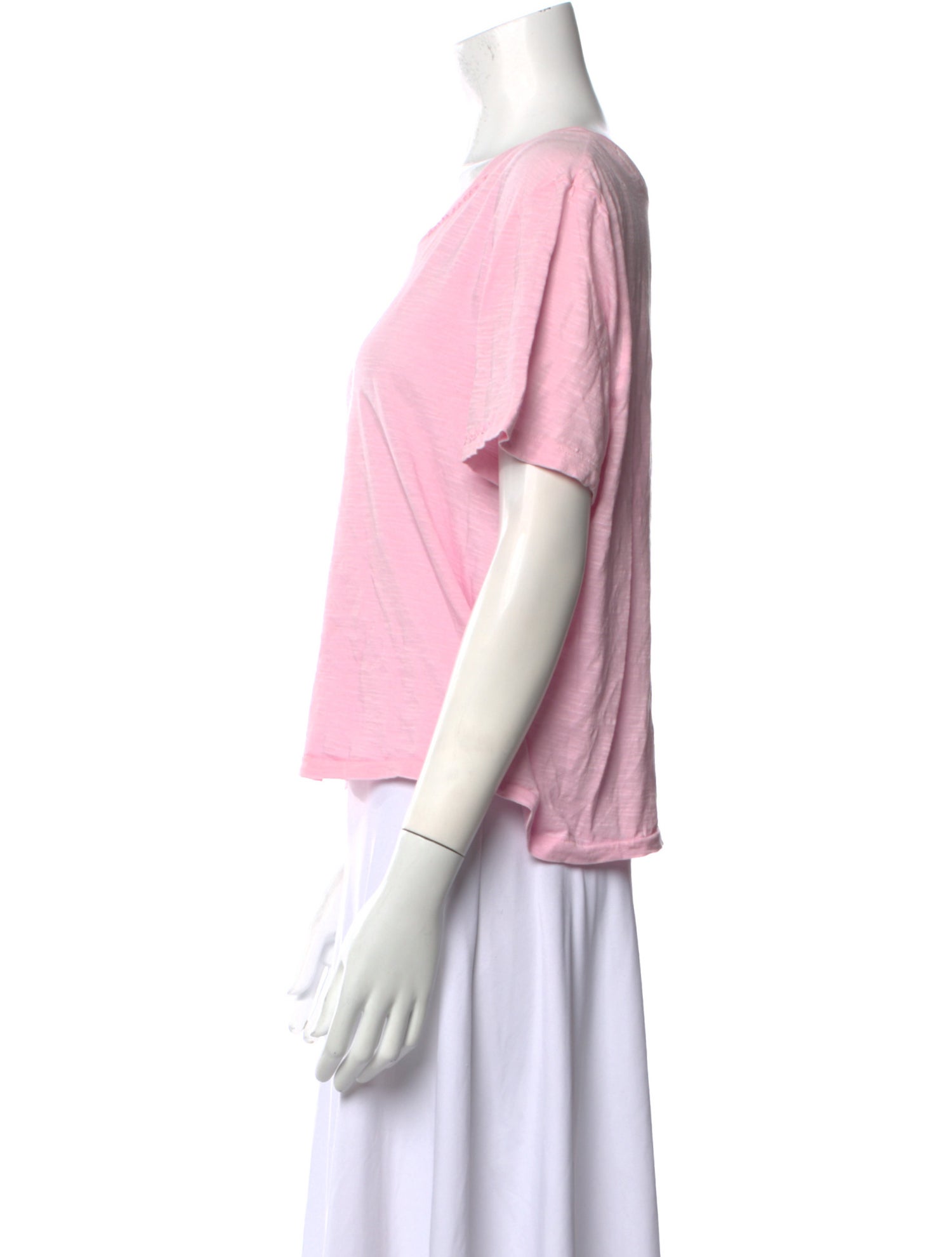 LoveShackFancy Scoop Neck Short Sleeve T-Shirt