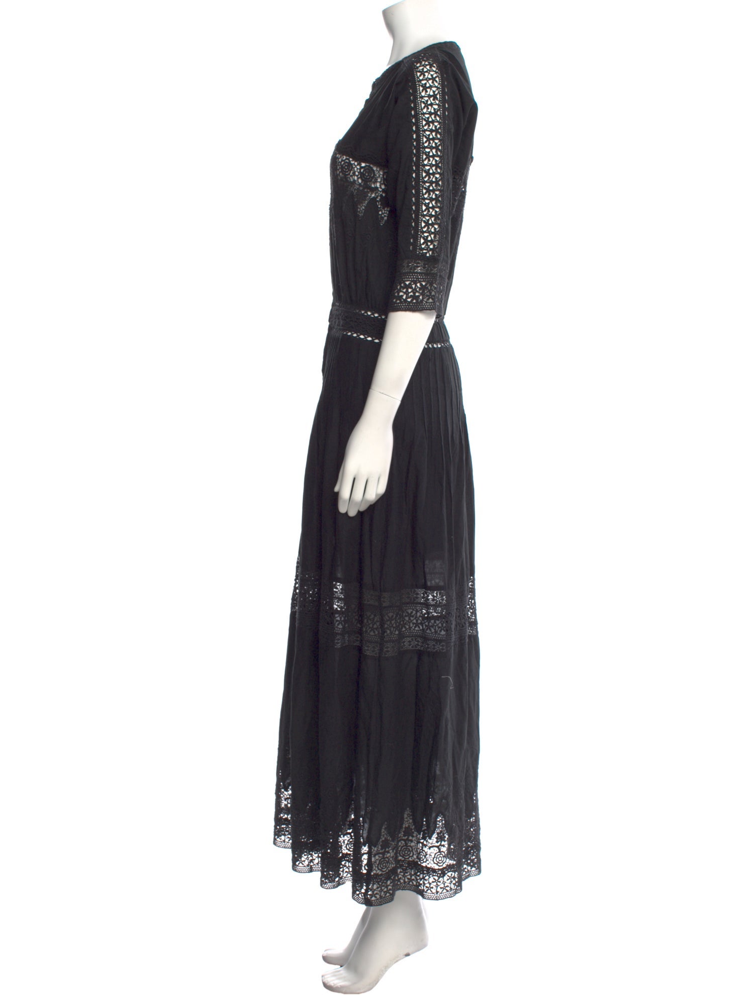 LoveShackFancy Crew Neck Long Dress