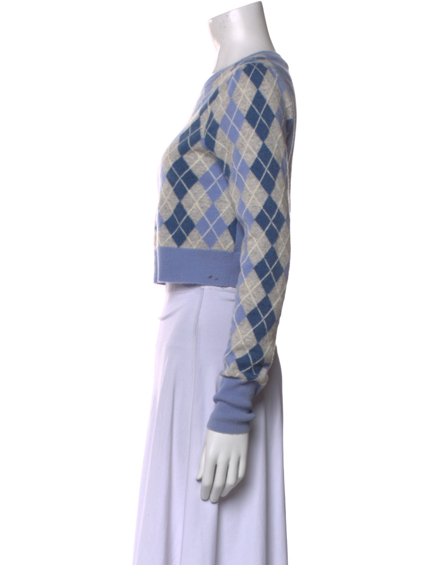 LoveShackFancy Wool Plaid Print Sweater