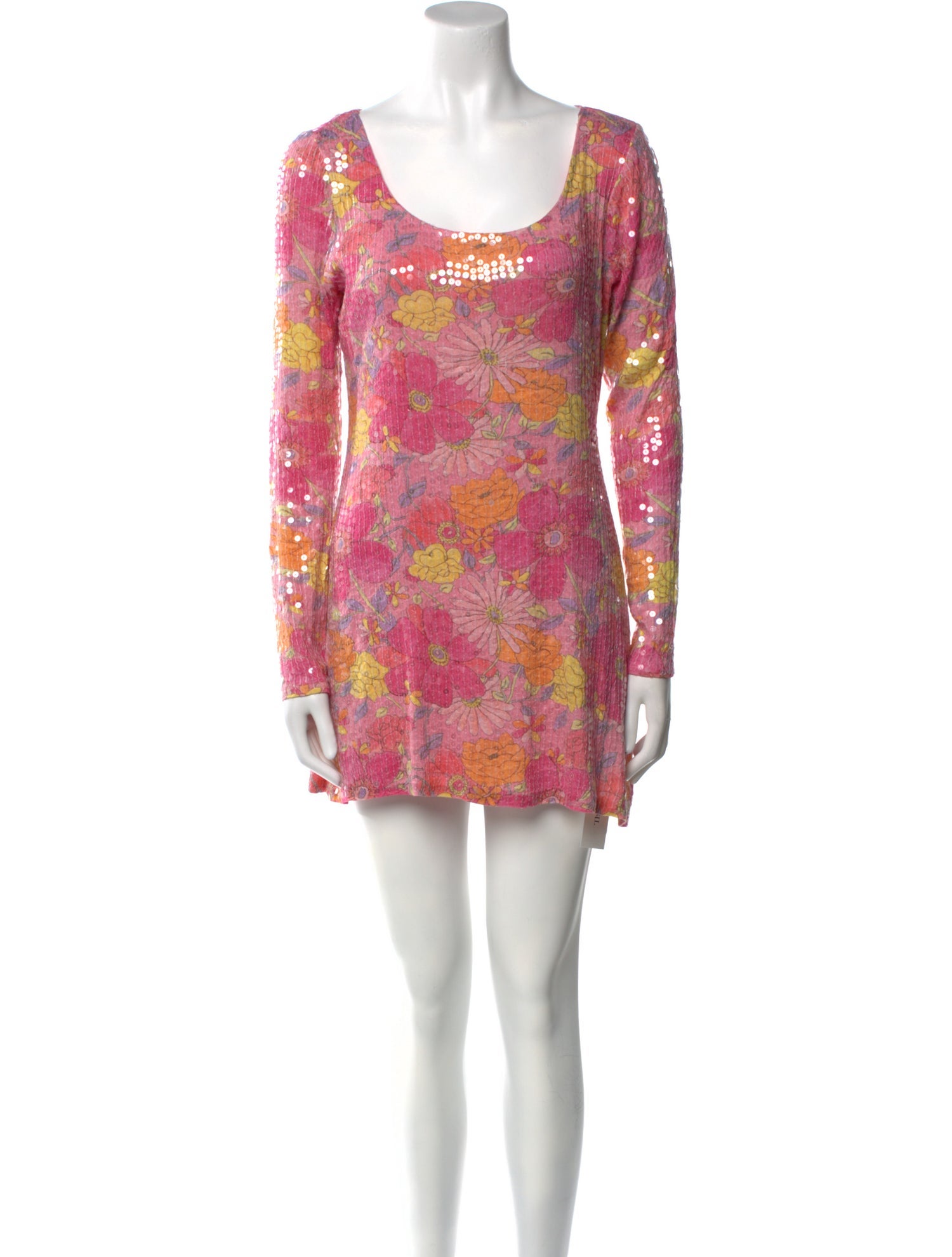 LoveShackFancy Floral Print Mini Dress