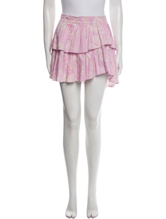 LoveShackFancy Floral Print Mini Skirt