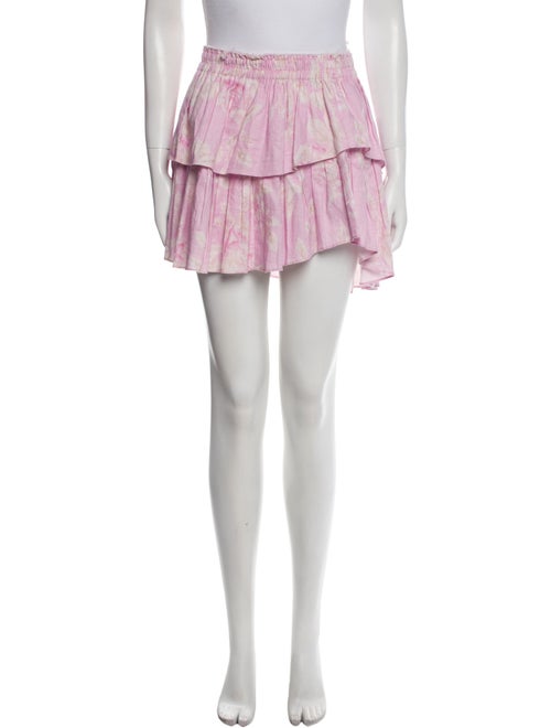 LoveShackFancy Floral Print Mini Skirt