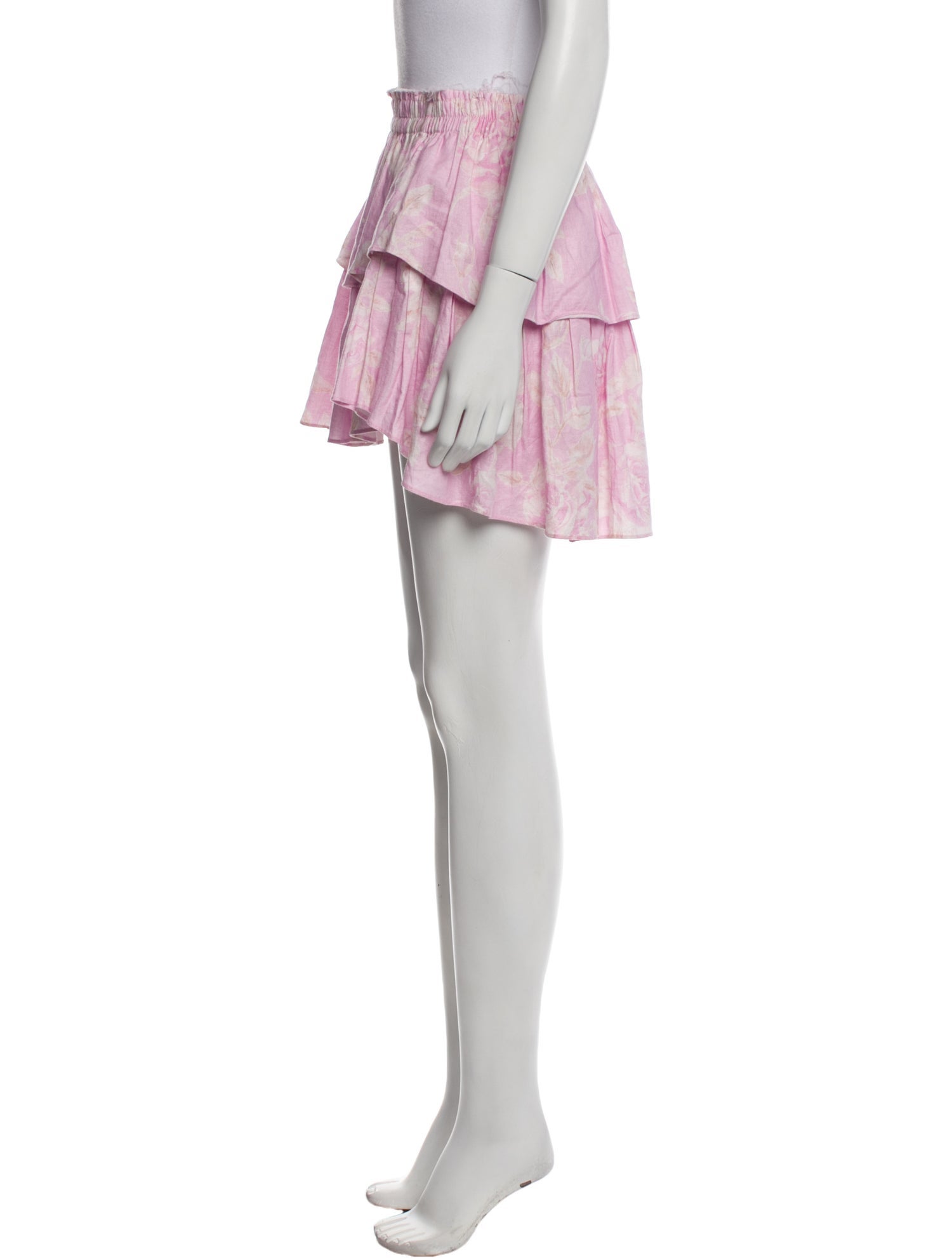 LoveShackFancy Floral Print Mini Skirt