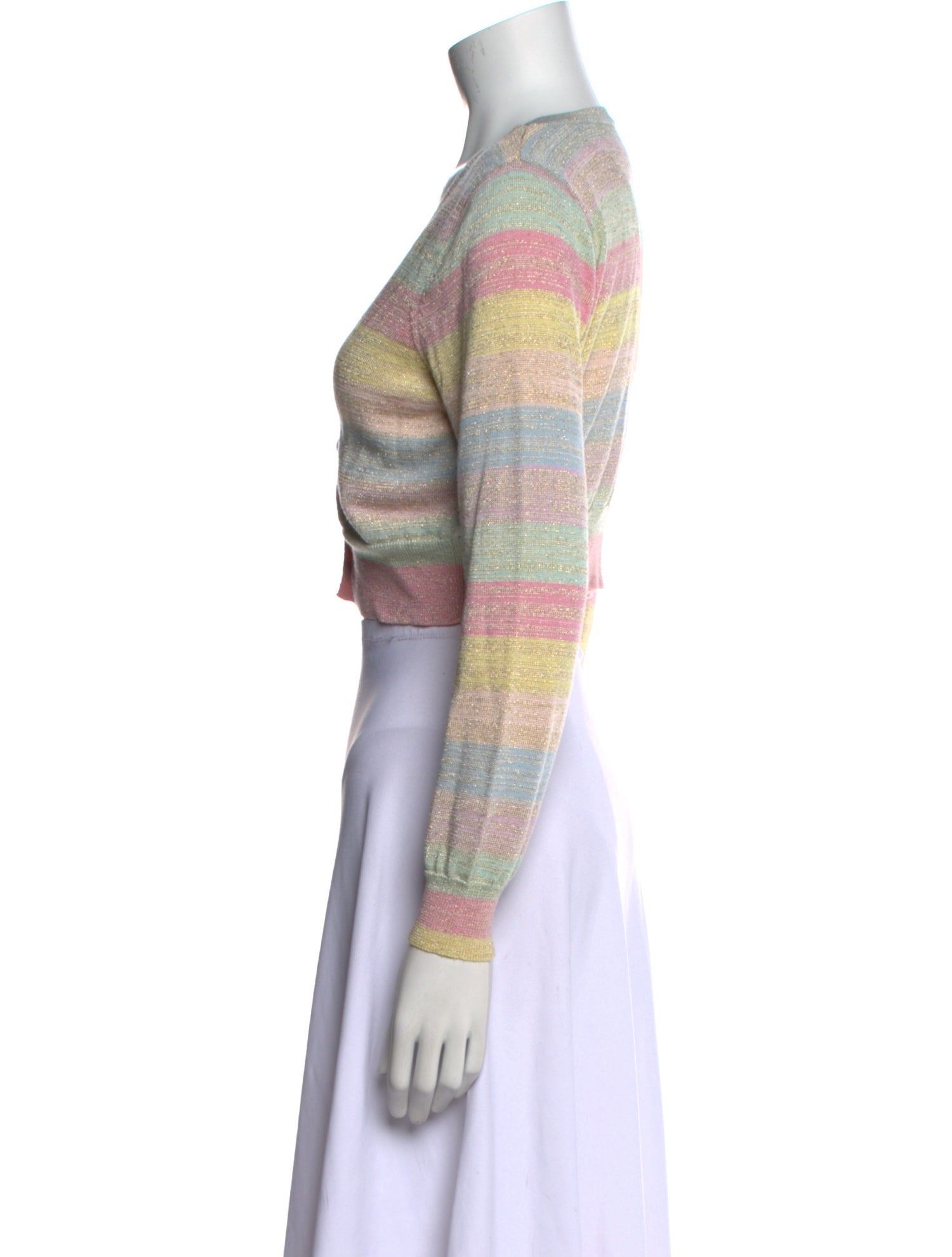 LoveShackFancy Striped V-Neck Sweater