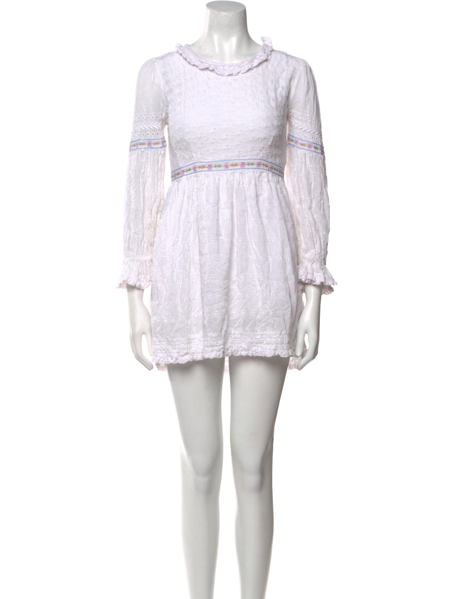 LoveShackFancy Scoop Neck Mini Dress