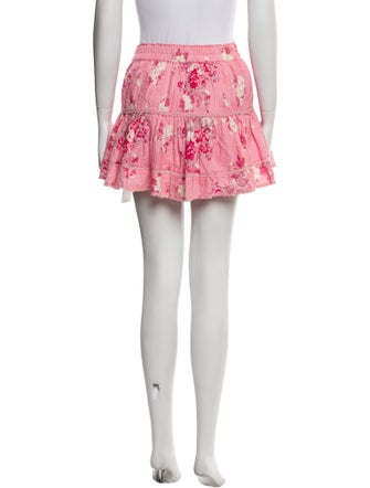 LoveShackFancy Floral Print Mini Skirt