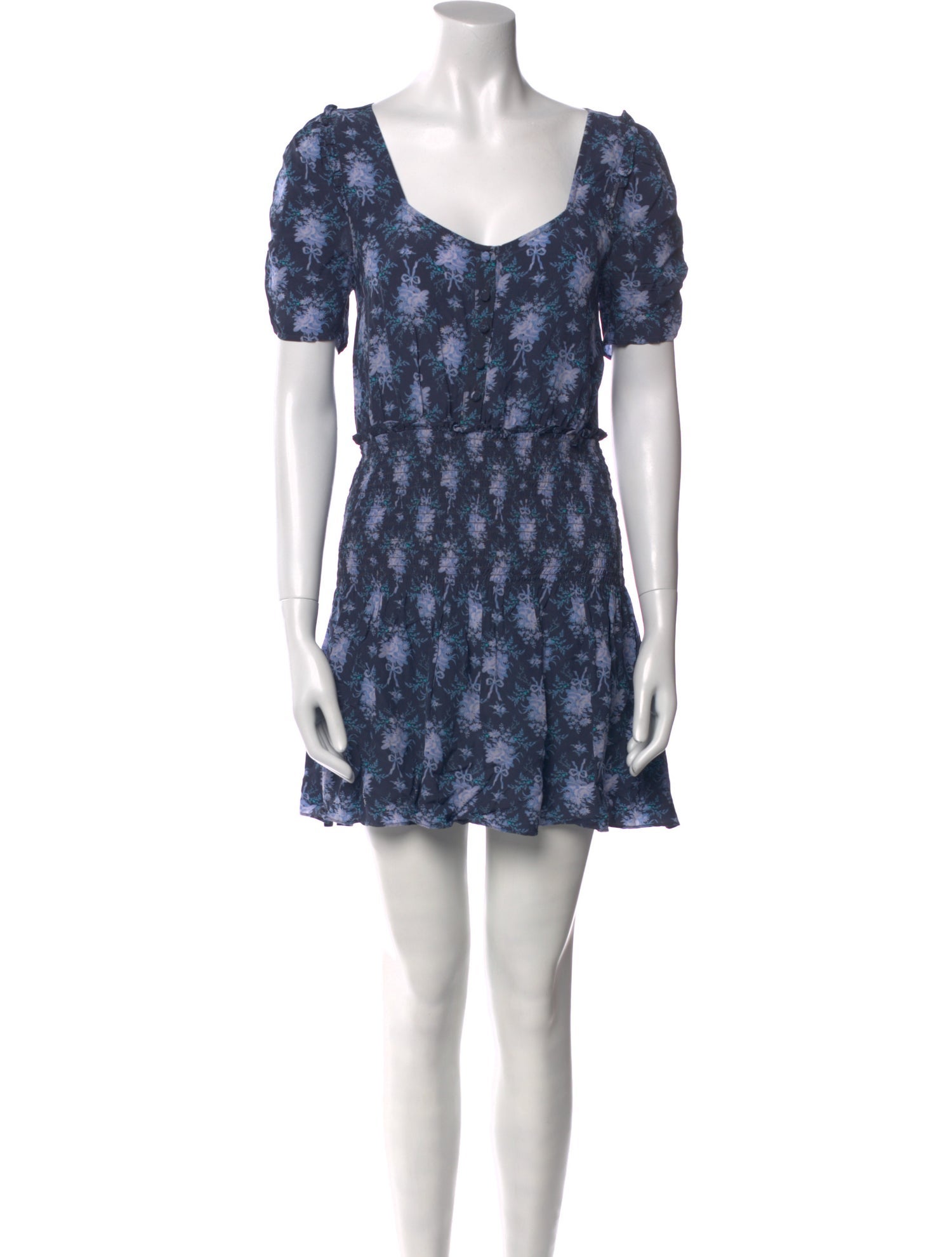 LoveShackFancy Floral Print Mini Dress