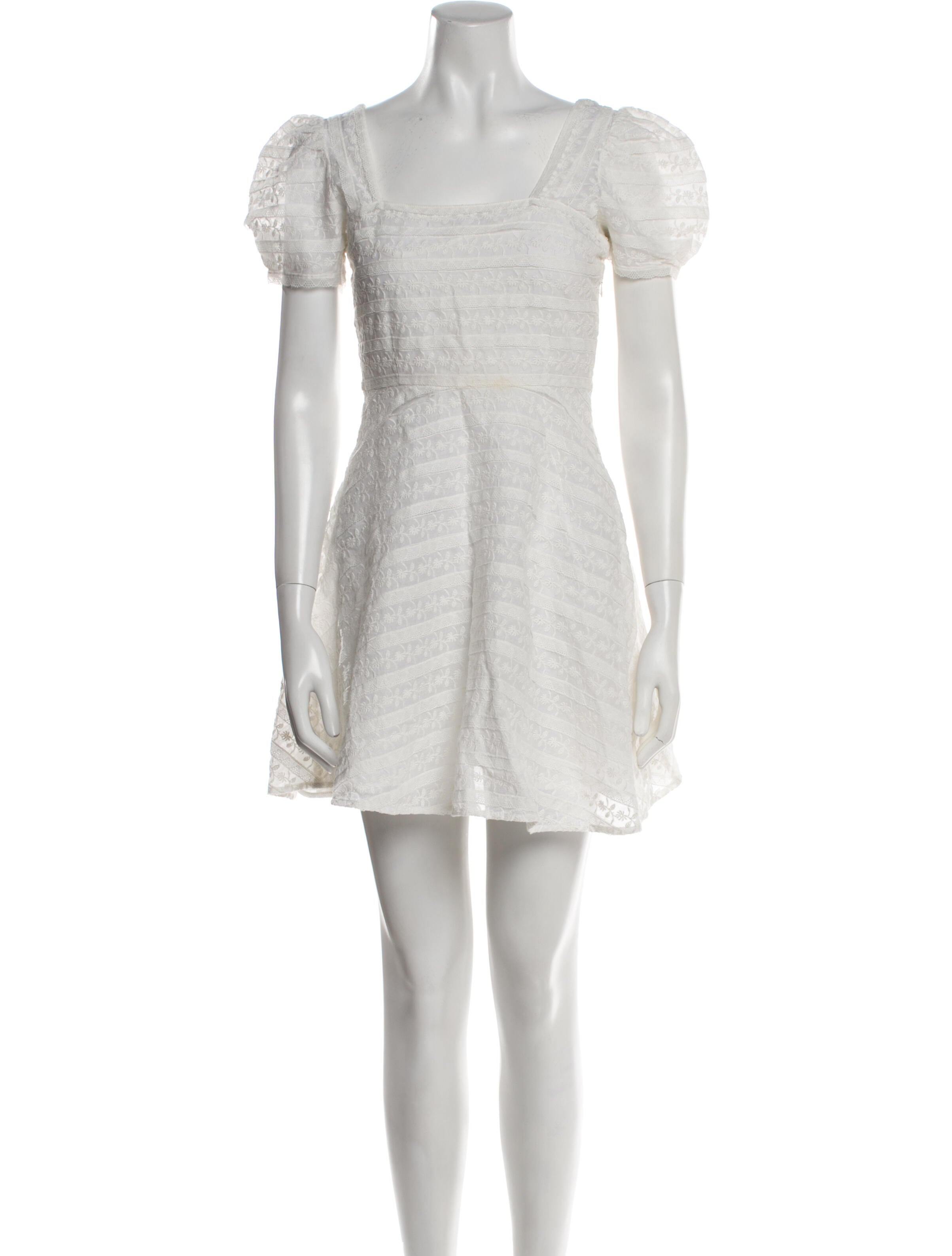 LoveShackFancy Square Neckline Mini Dress