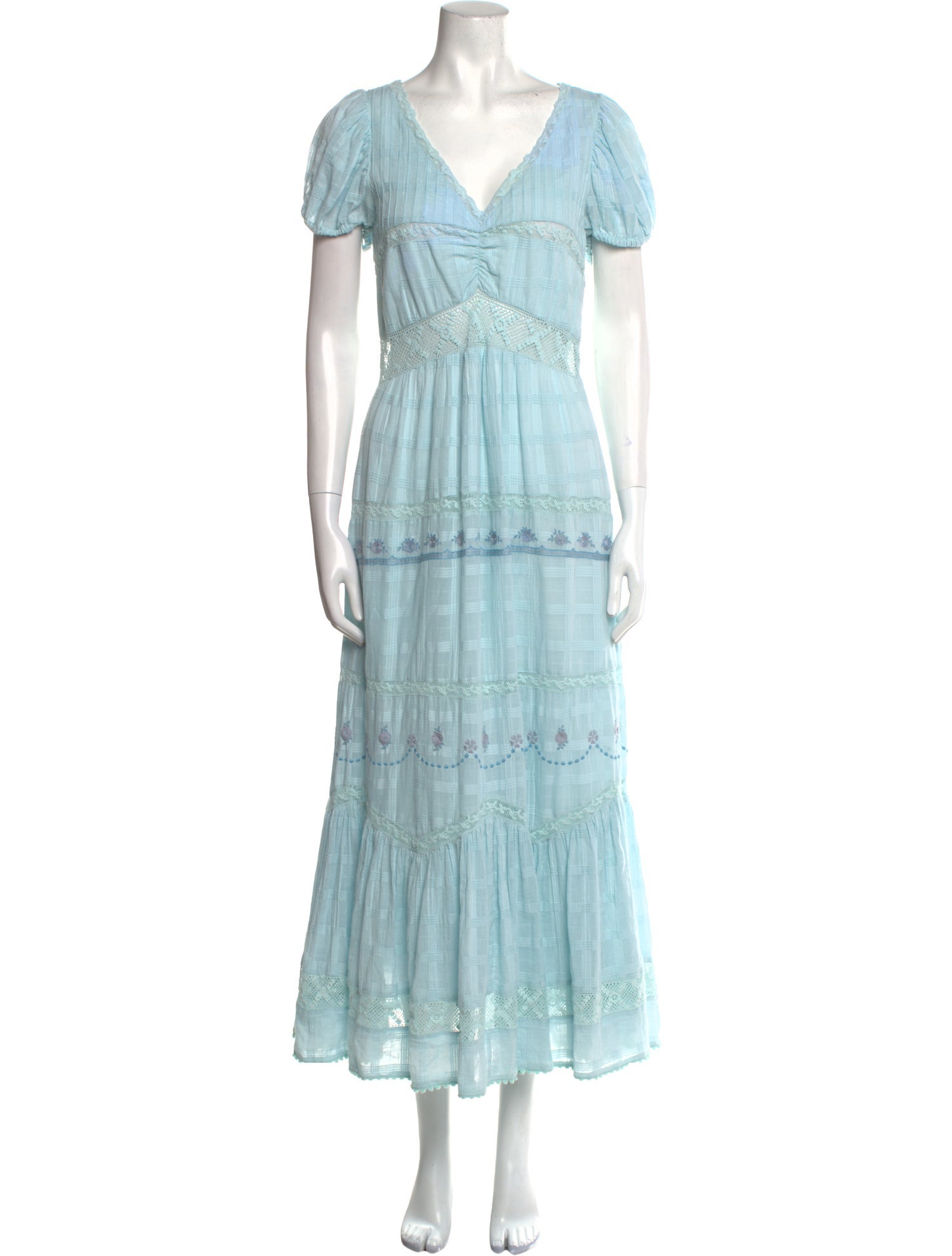 LoveShackFancy V-Neck Long Dress