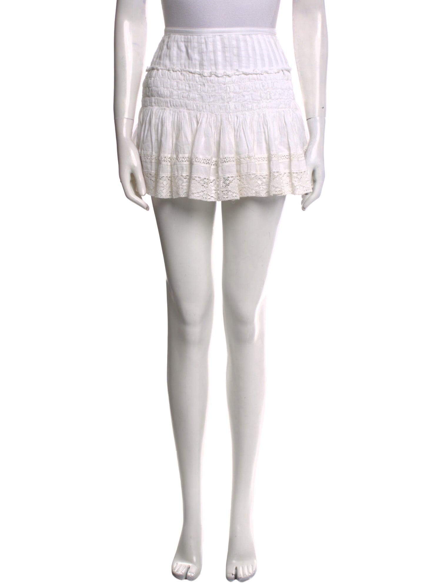 LoveShackFancy Pleated Accents Mini Skirt