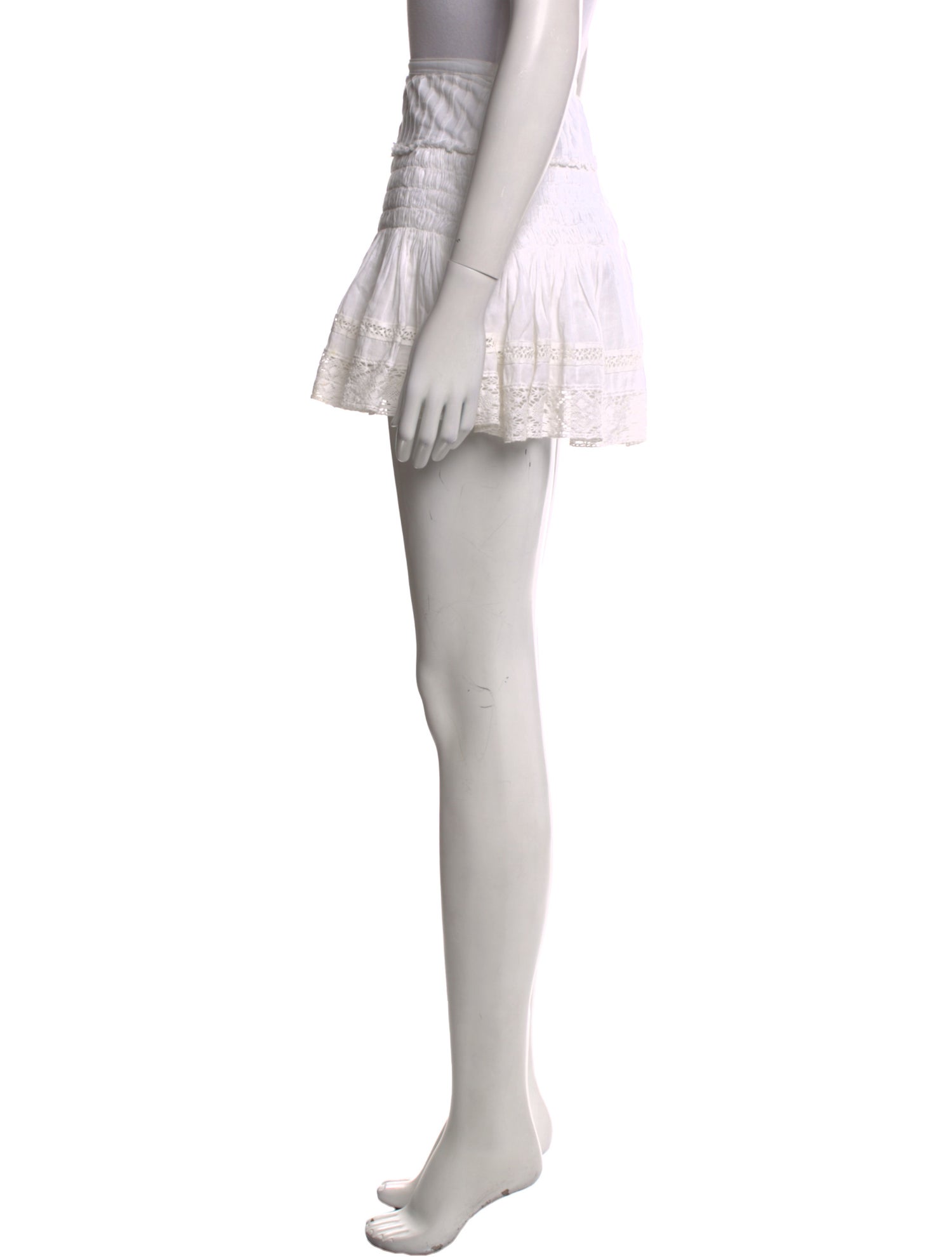 LoveShackFancy Pleated Accents Mini Skirt