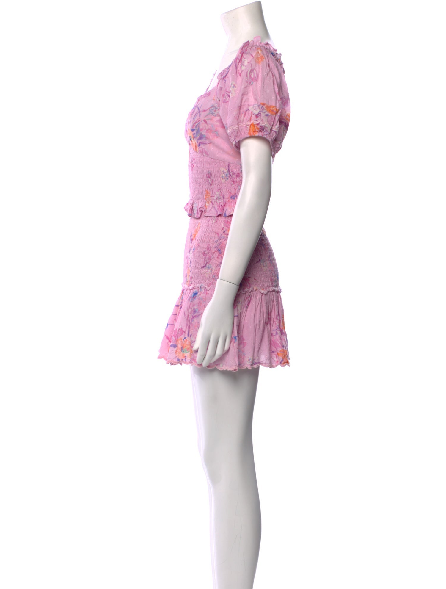 LoveShackFancy Floral Print Mini Dress