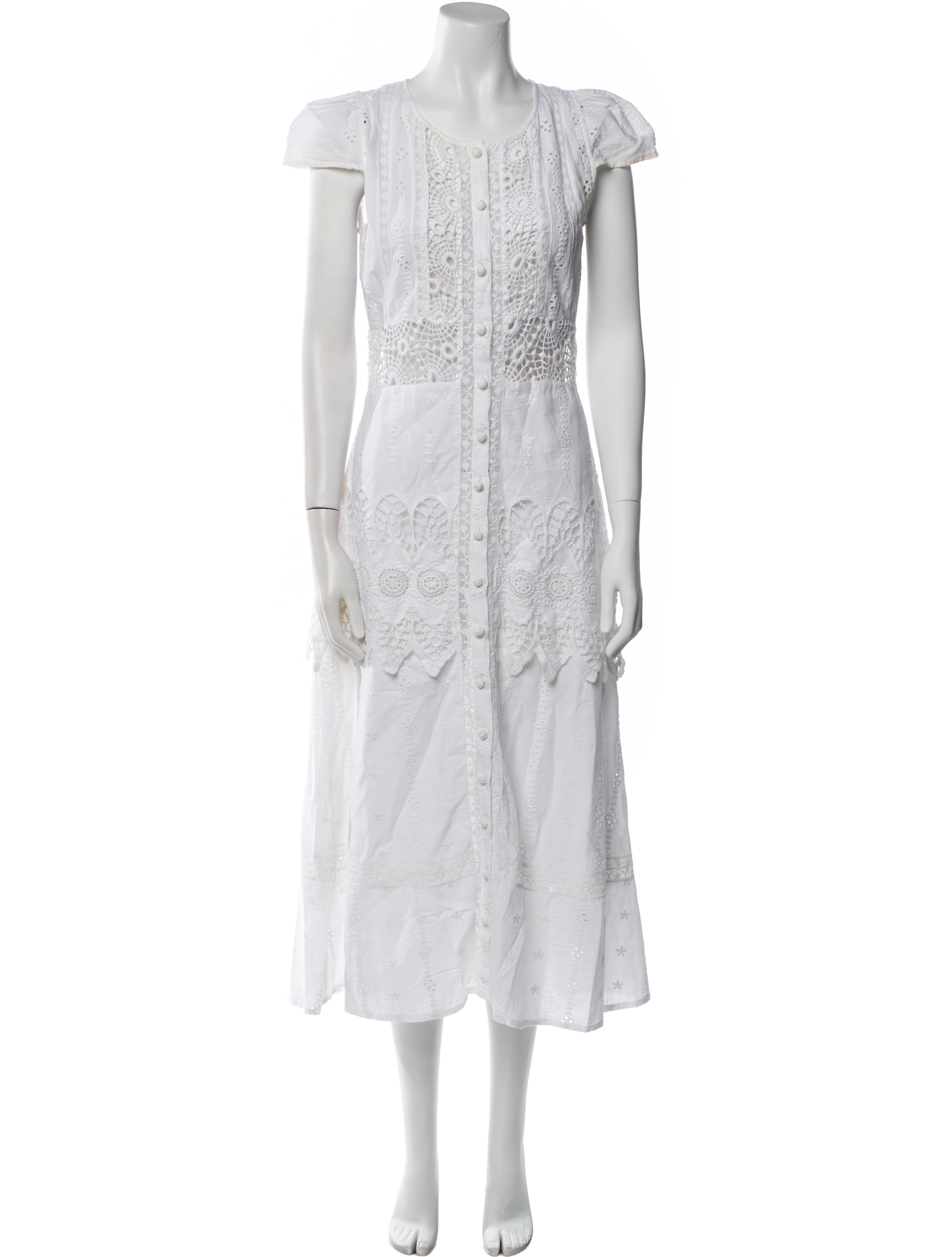 LoveShackFancy Scoop Neck Long Dress