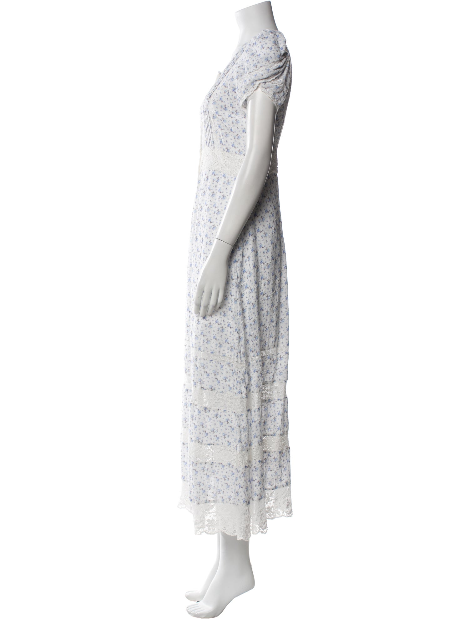 LoveShackFancy Floral Print Long Dress