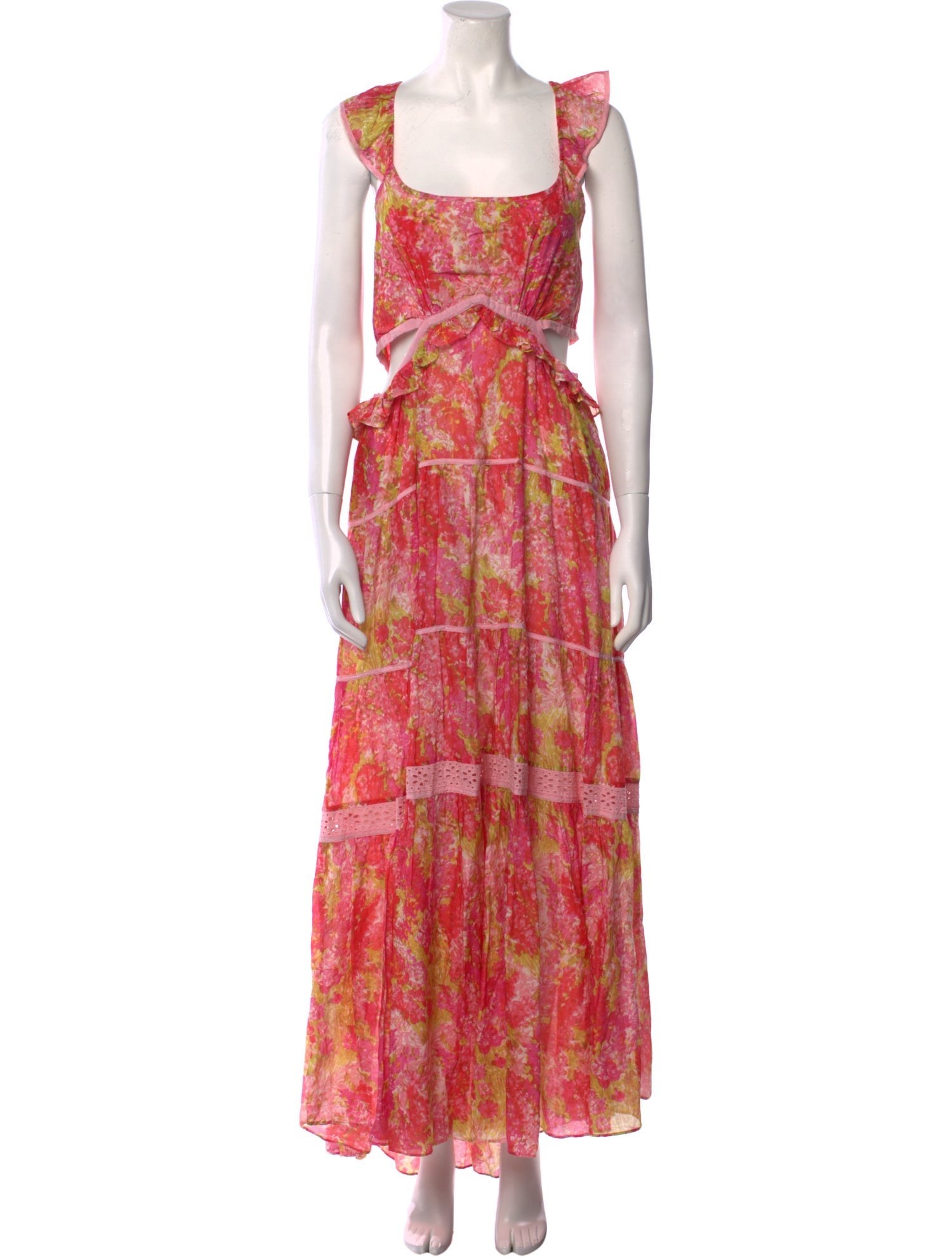 LoveShackFancy Floral Print Long Dress