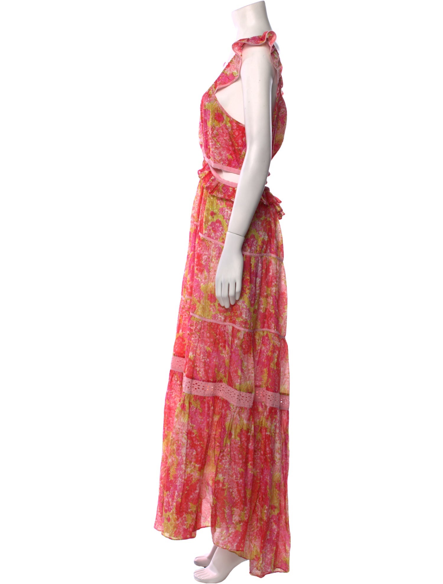 LoveShackFancy Floral Print Long Dress