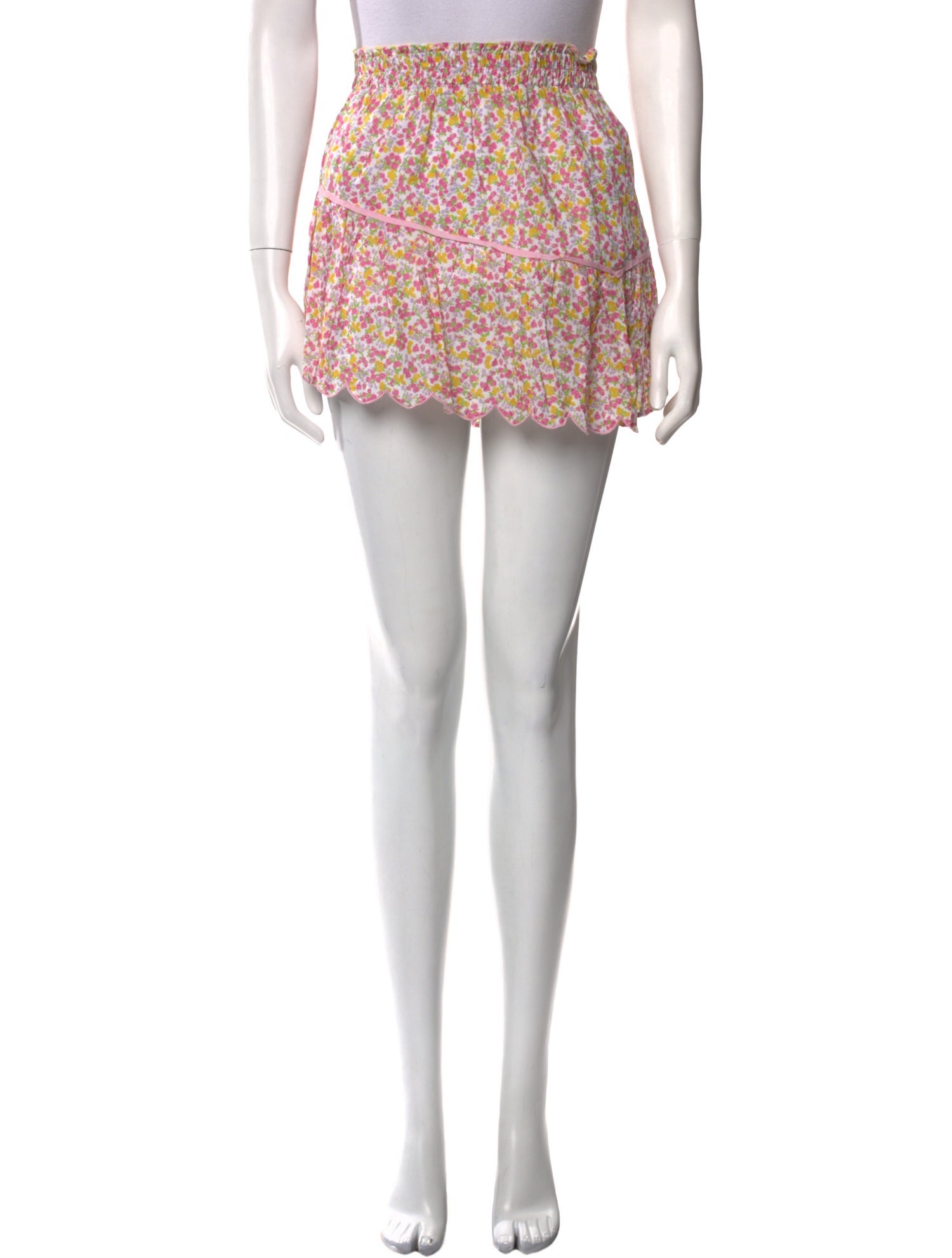 LoveShackFancy Floral Print Mini Skirt