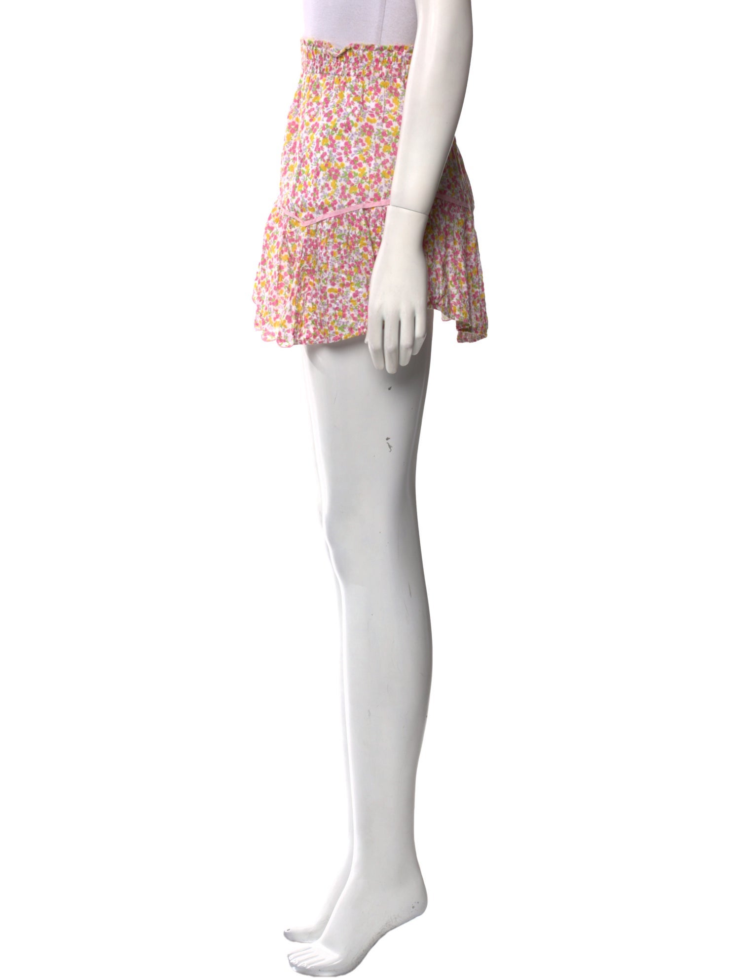 LoveShackFancy Floral Print Mini Skirt