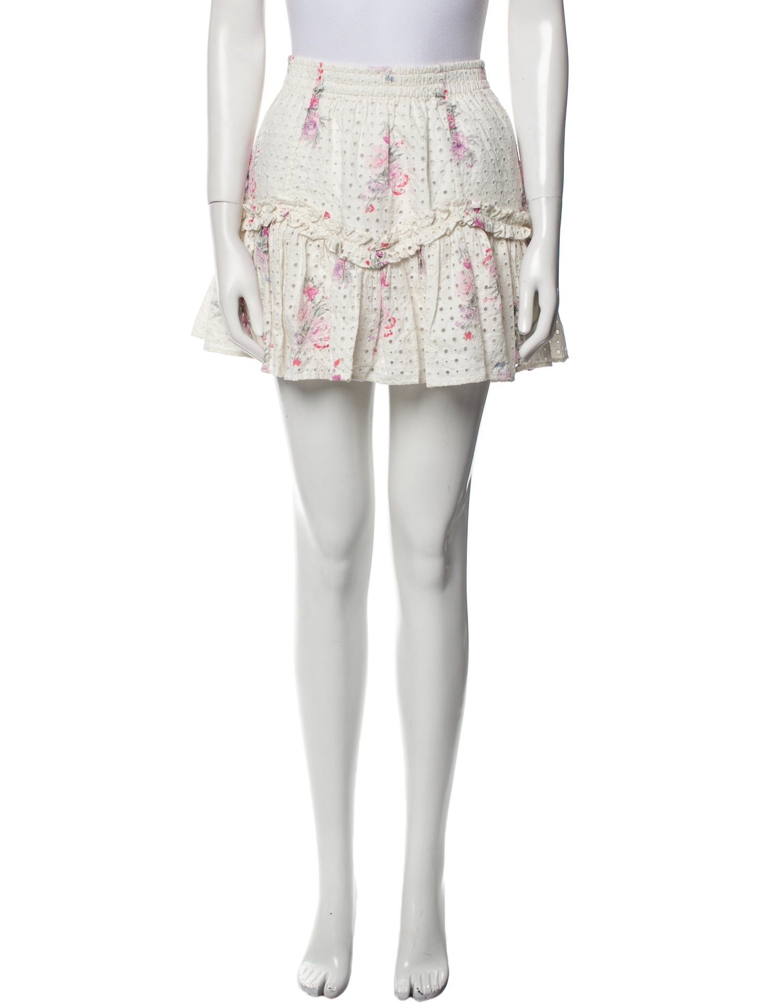 LoveShackFancy Floral Print Mini Skirt w/ Tags