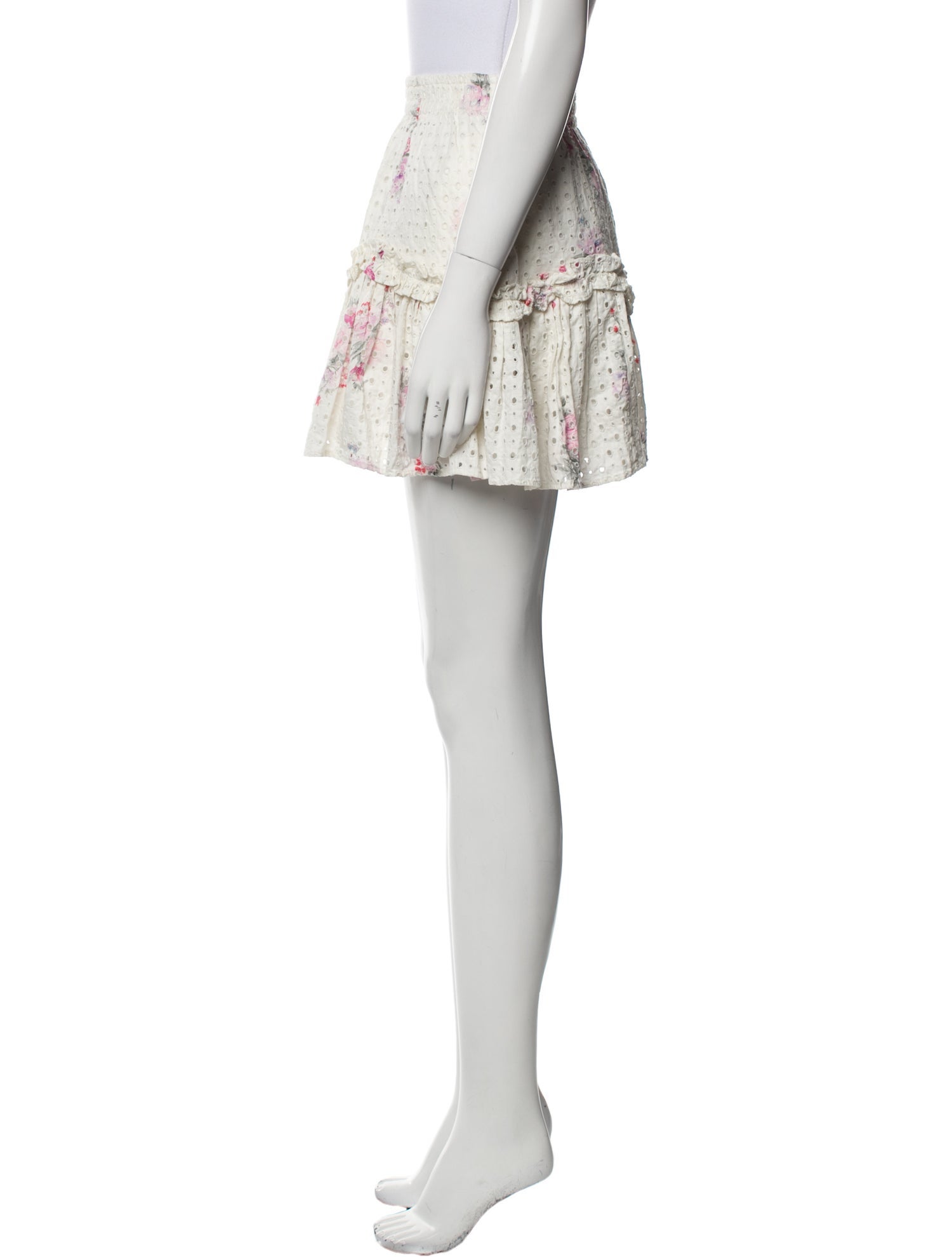 LoveShackFancy Floral Print Mini Skirt w/ Tags