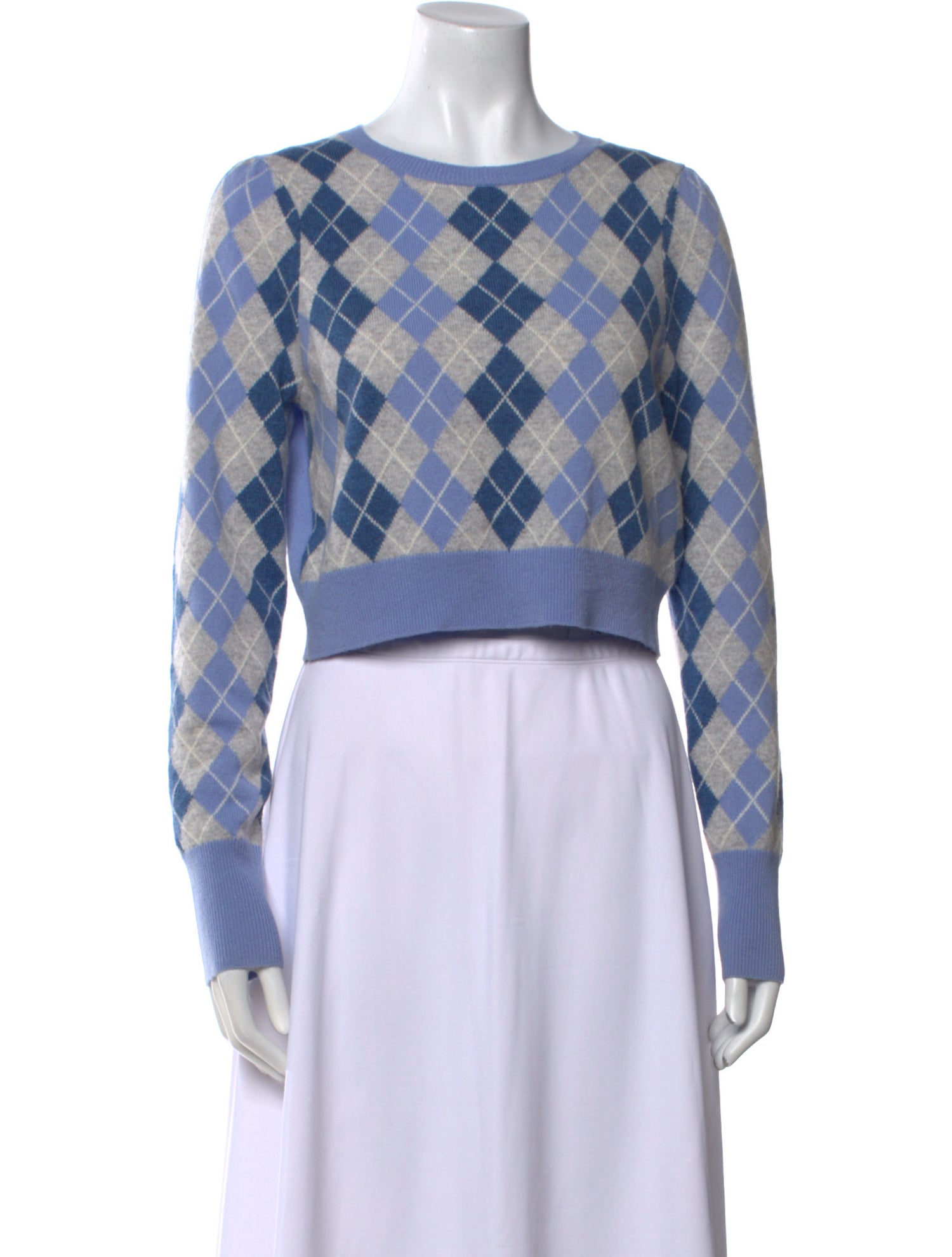 LoveShackFancy Wool Plaid Print Sweater