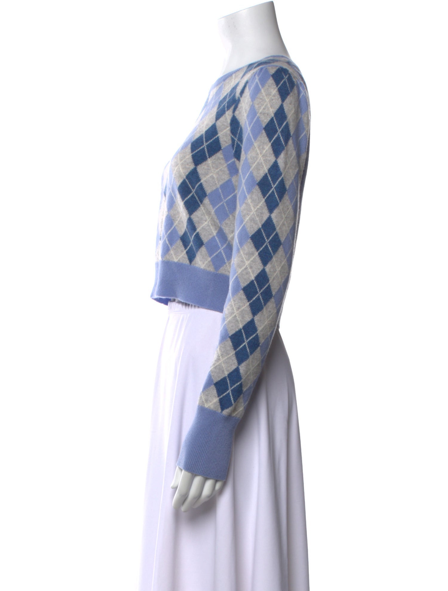 LoveShackFancy Wool Plaid Print Sweater