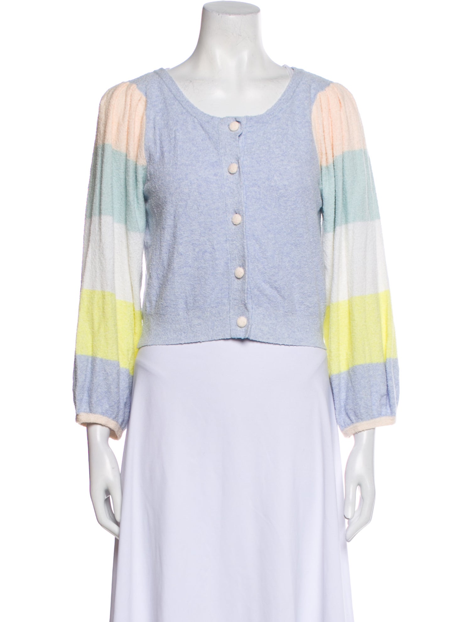 LoveShackFancy Striped V-Neck Sweater