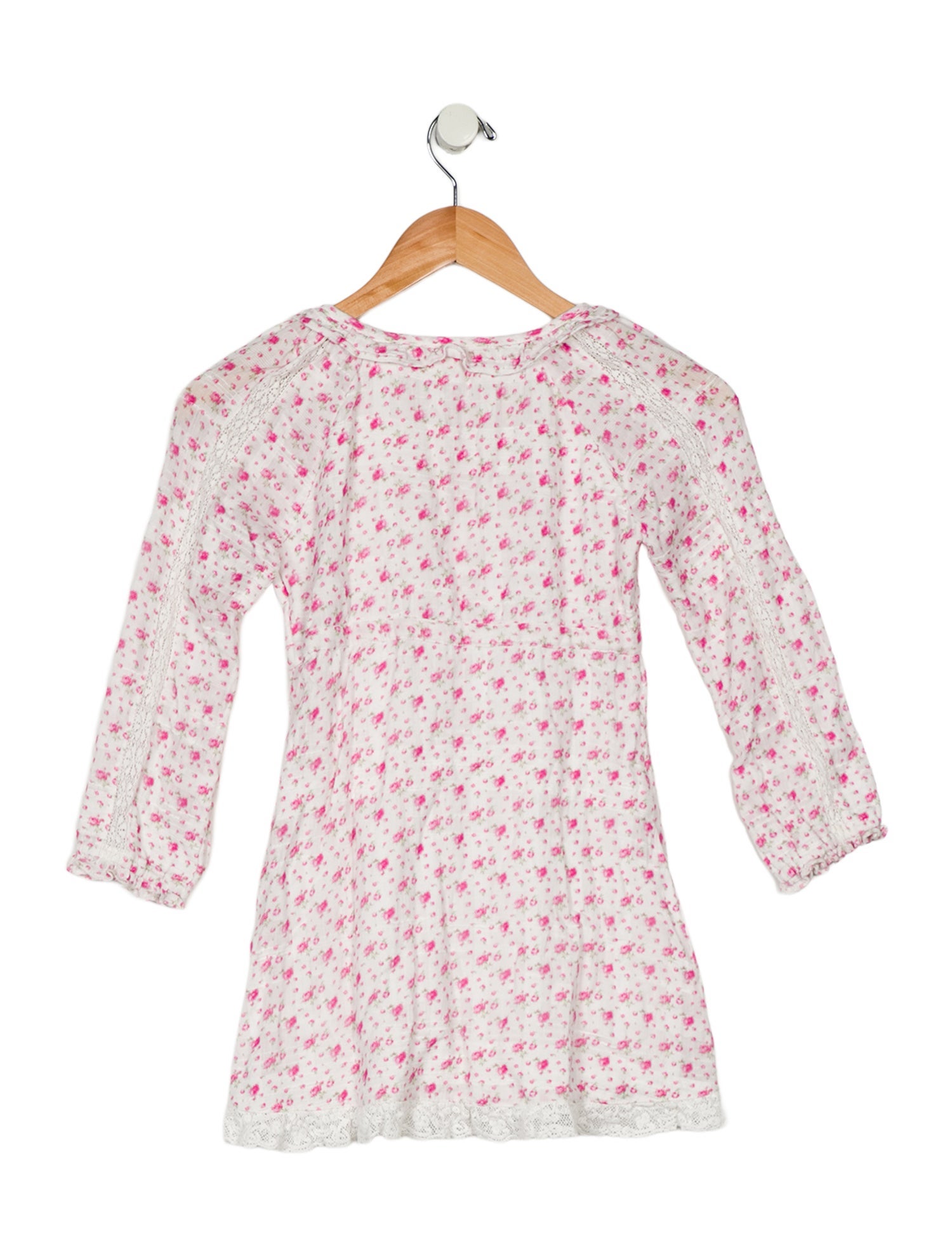 LoveShackFancy Girls Long Sleeve Floral Dress