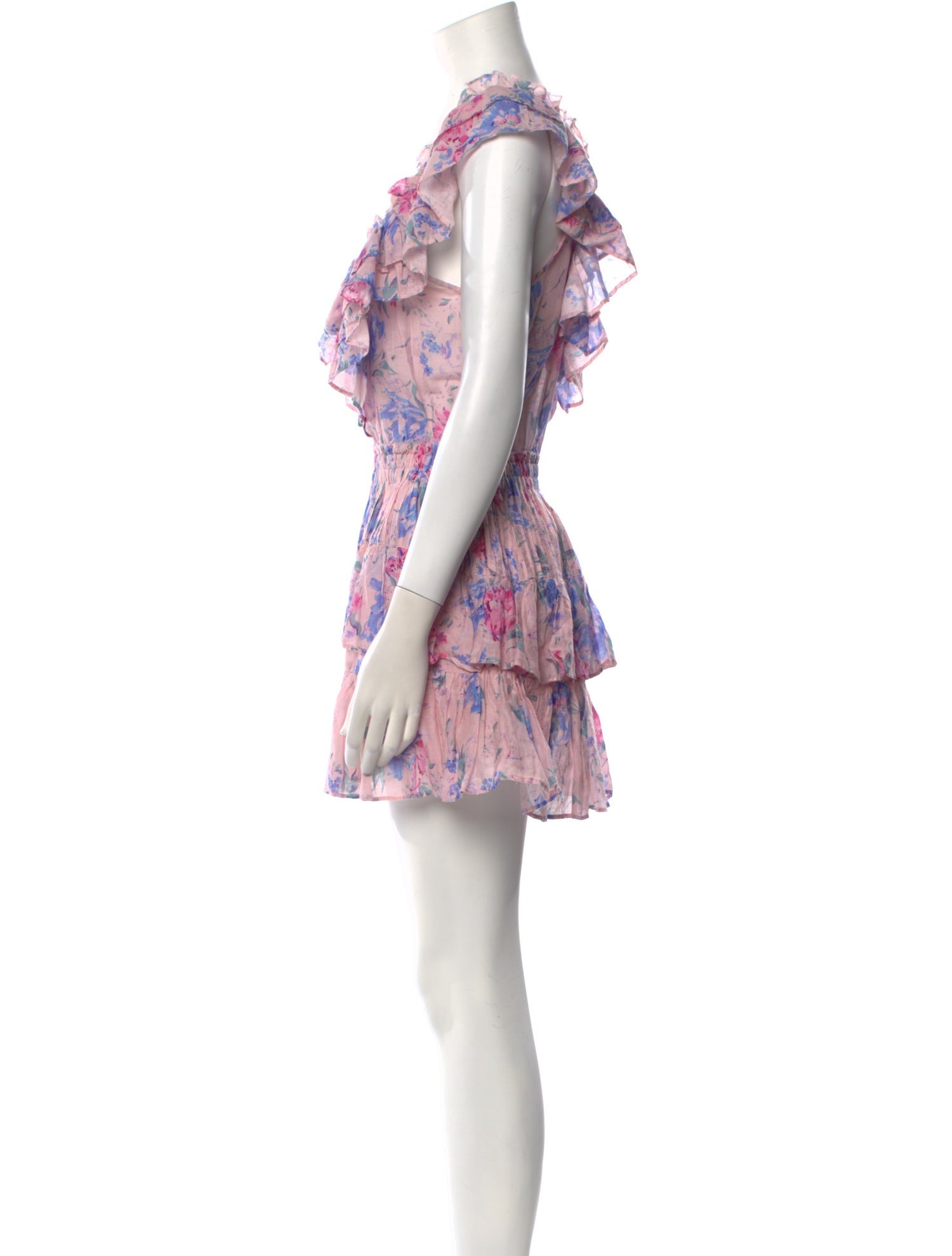 LoveShackFancy Floral Print Mini Dress