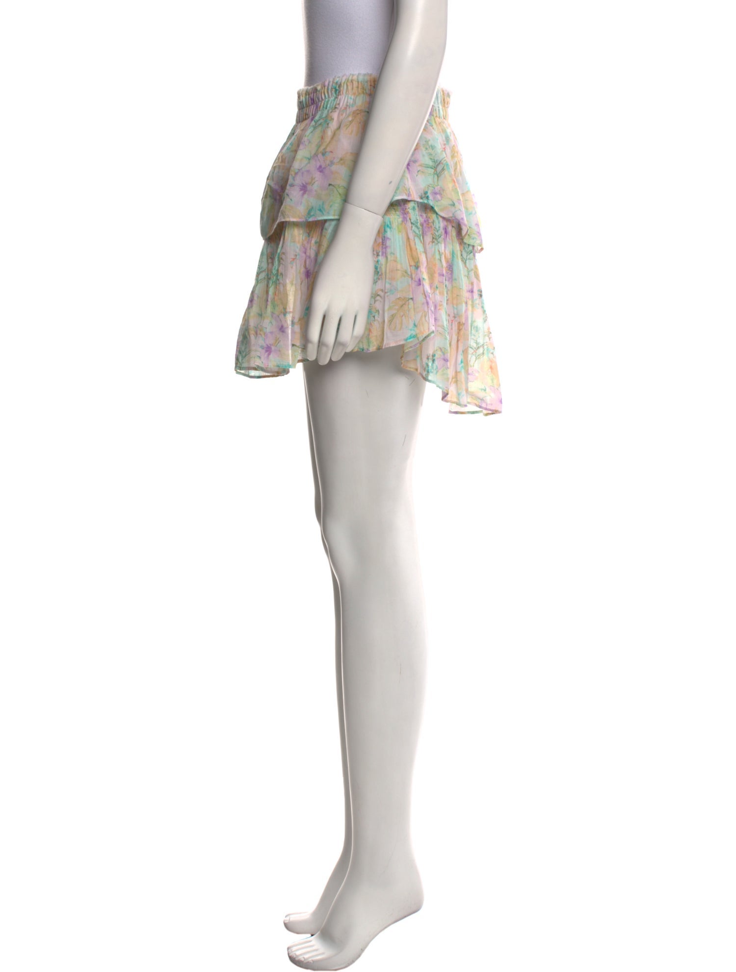 LoveShackFancy Floral Print Mini Skirt