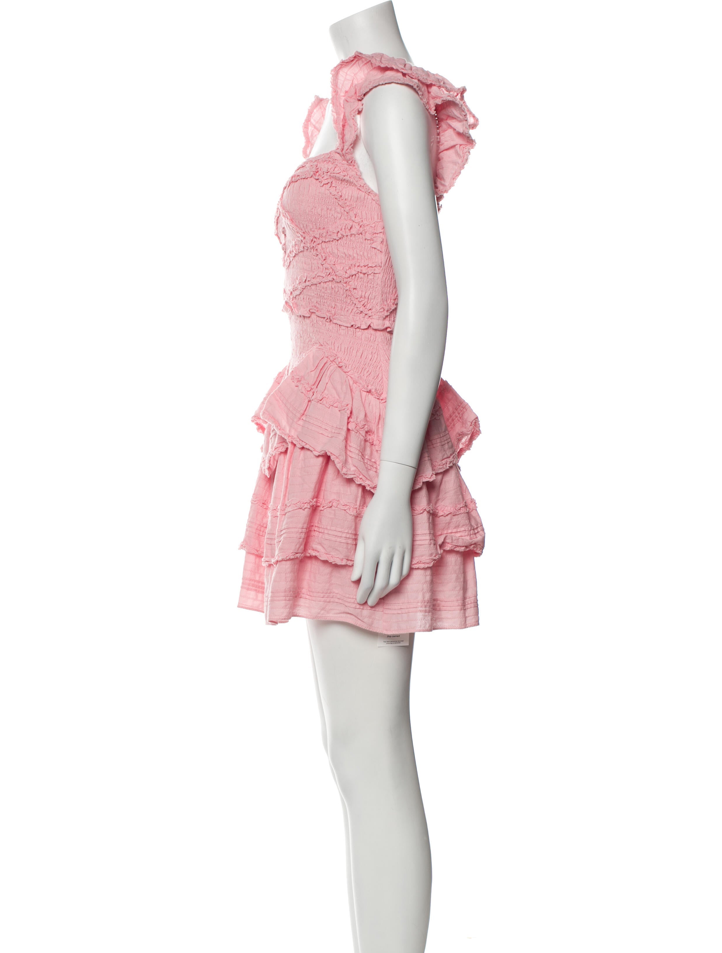 LoveShackFancy Square Neckline Mini Dress