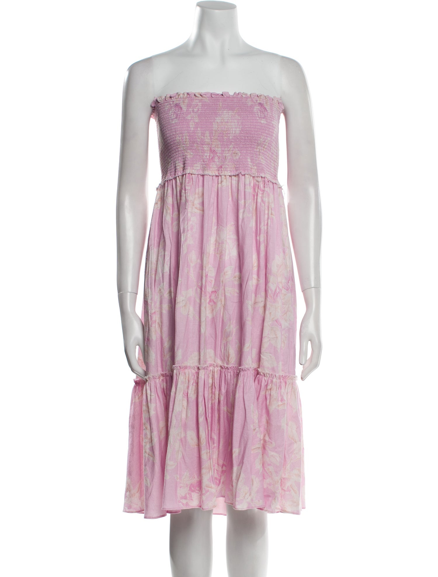 LoveShackFancy Floral Print Midi Length Skirt