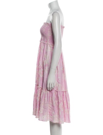 LoveShackFancy Floral Print Midi Length Skirt