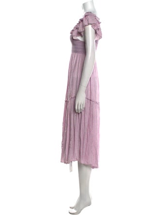 LoveShackFancy Square Neckline Midi Length Dress