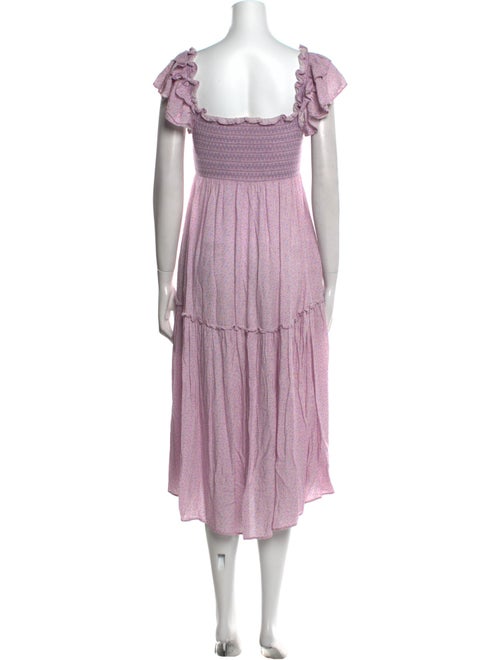 LoveShackFancy Square Neckline Midi Length Dress