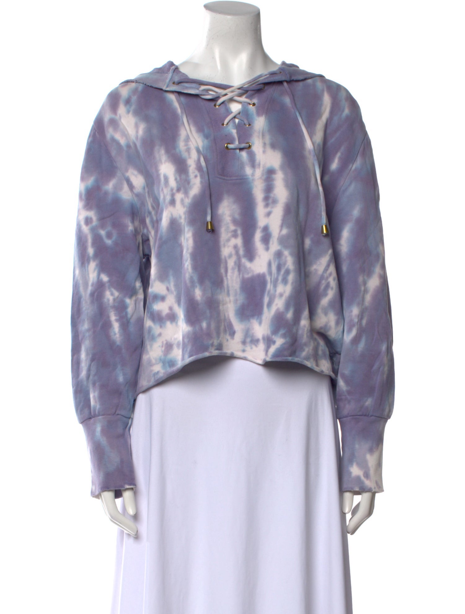 LoveShackFancy Tie-Dye Print Bateau Neckline Blouse