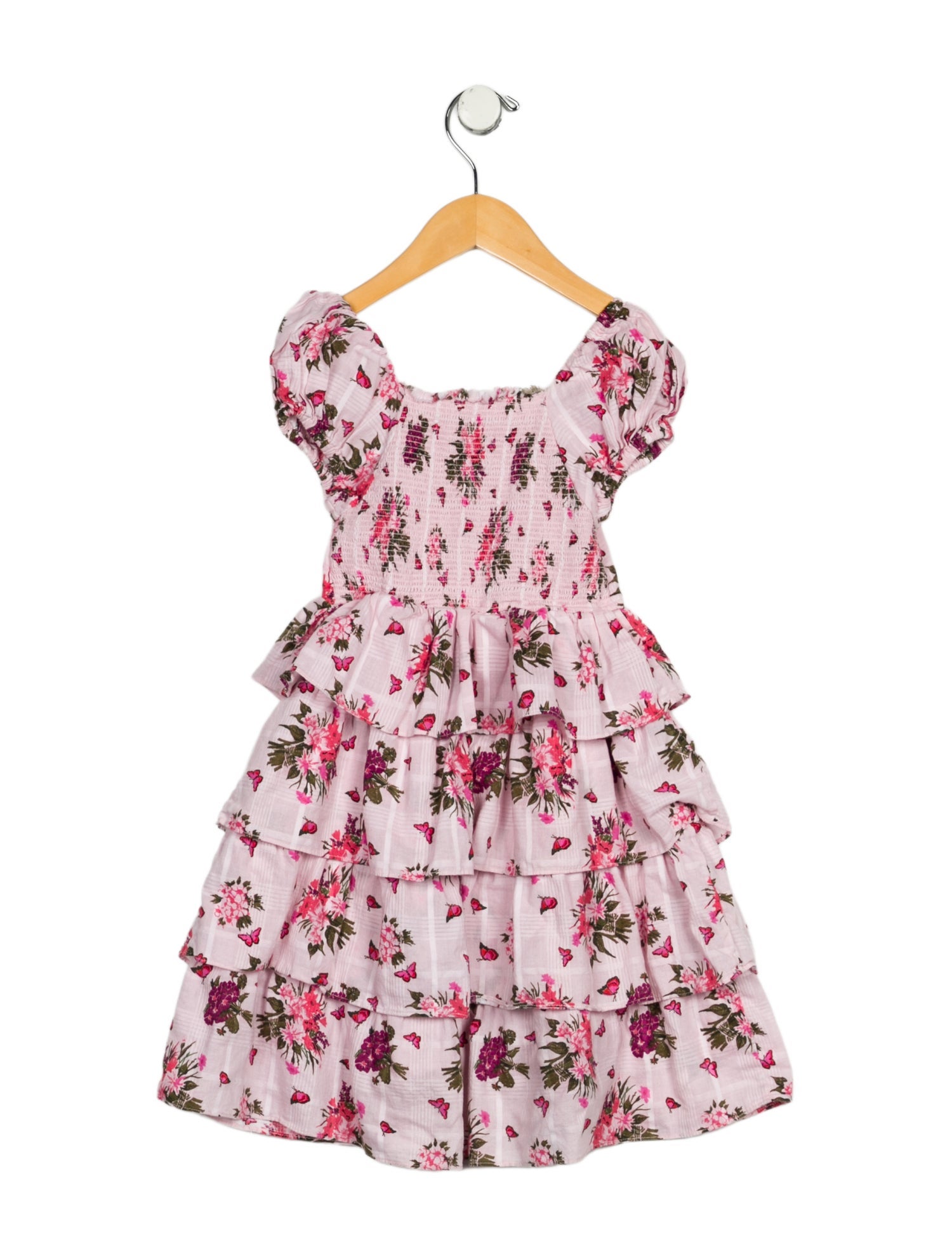 LoveShackFancy Girls' Printed Short Sleeve Dress